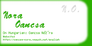 nora oancsa business card